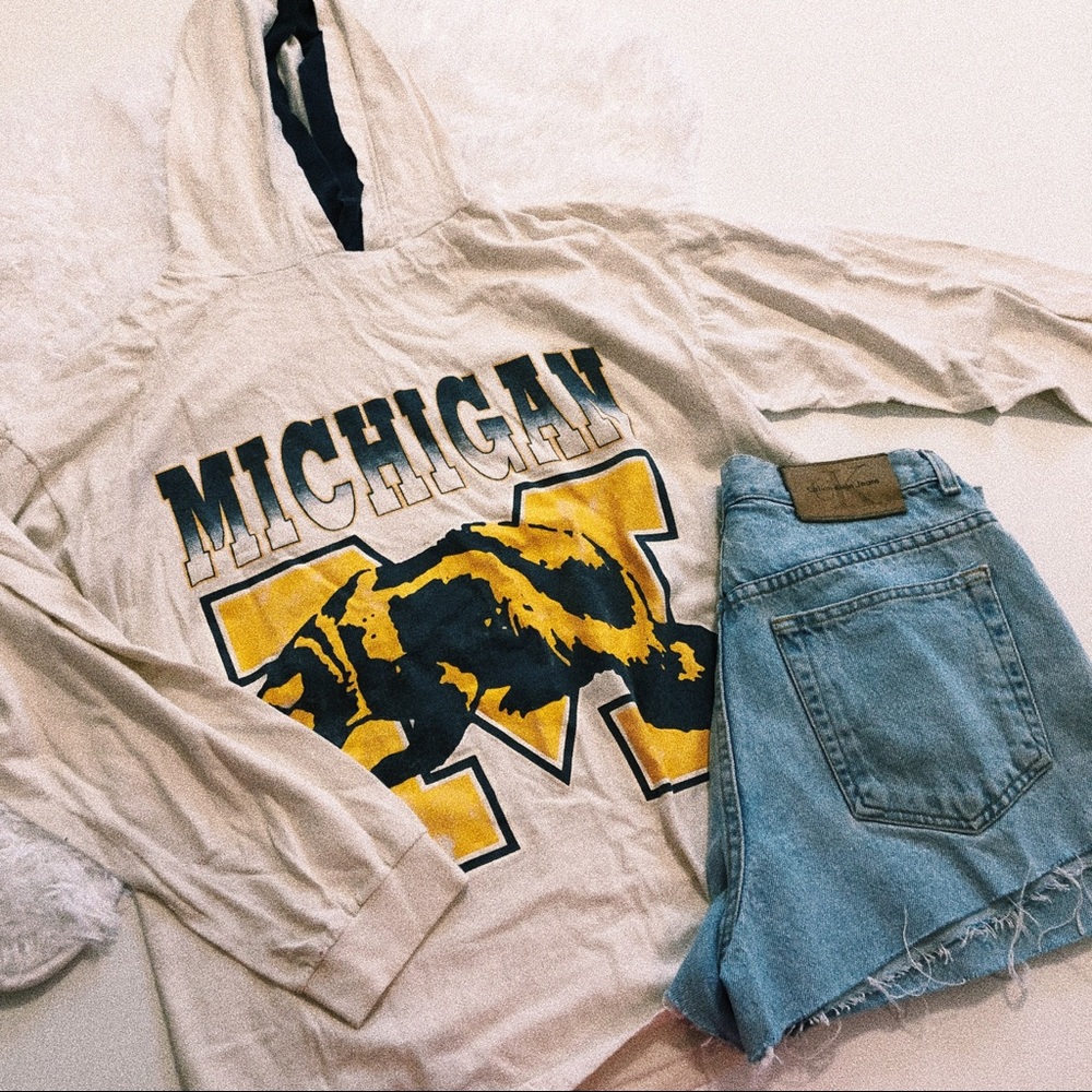 Vintage Michigan Hoodie Long Sleeve Sweater